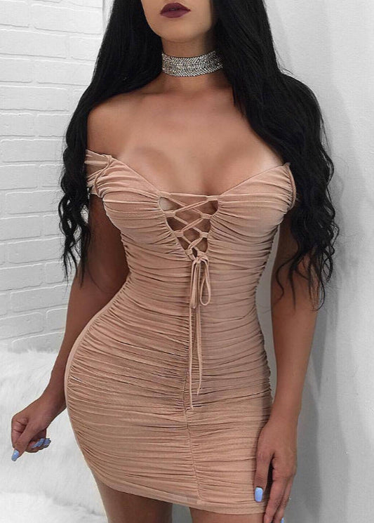 Deep V lace robe