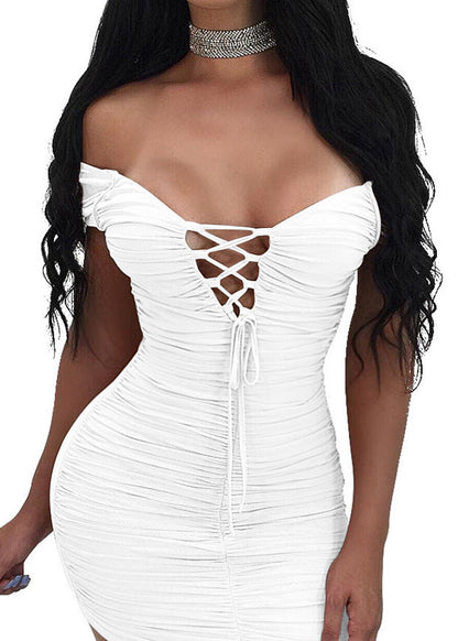 Deep V lace robe